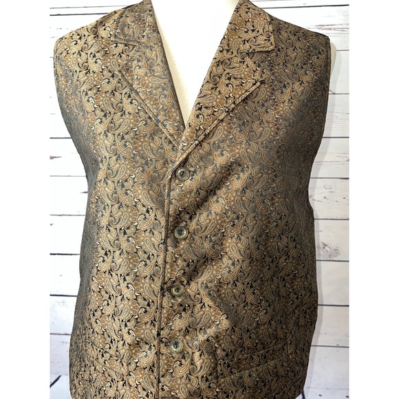 Wah Maker Vest Mens Medium Frontier Paisley Western Vintage USA Pioneer Cowboy - Picture 1 of 10